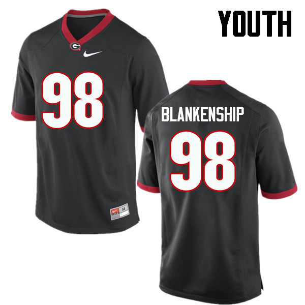 Youth Georgia Bulldogs #98 Rodrigo Blankenship College Football Jerseys-Black - Click Image to Close